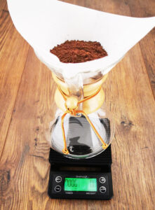 Waage für Chemex, Hario Filter Kaffee.