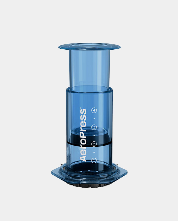 Die neue Aeropress Color, farbig in blau.